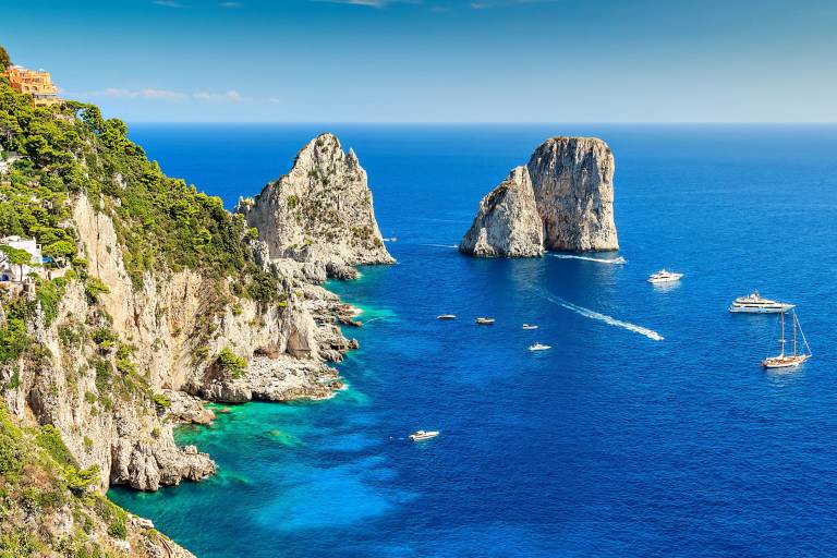Mediterranean cliffs over blue sea